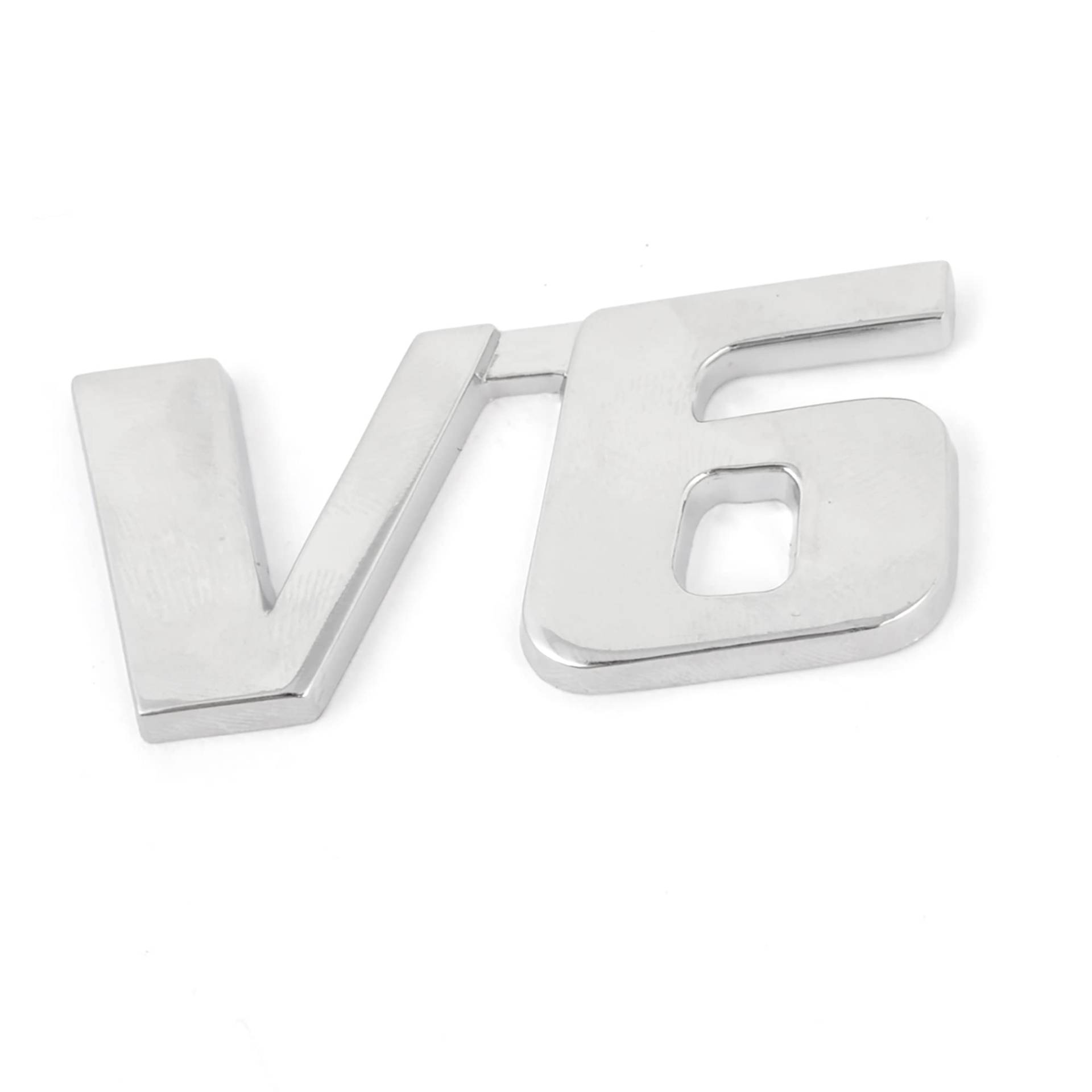 A ABSOPRO Selbstklebende V6 Form Auto Kühlergrill Emblem Abzeichen Dekortion Silberton von A ABSOPRO