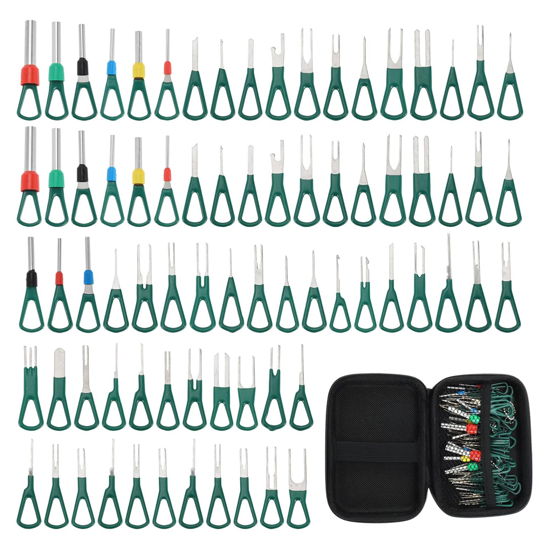 A ABSOPRO Terminal Entfernungs Werkzeug Sortiment Kit Draht Stecker Terminal Pin Extractor Kit Grün 76 Stück von A ABSOPRO