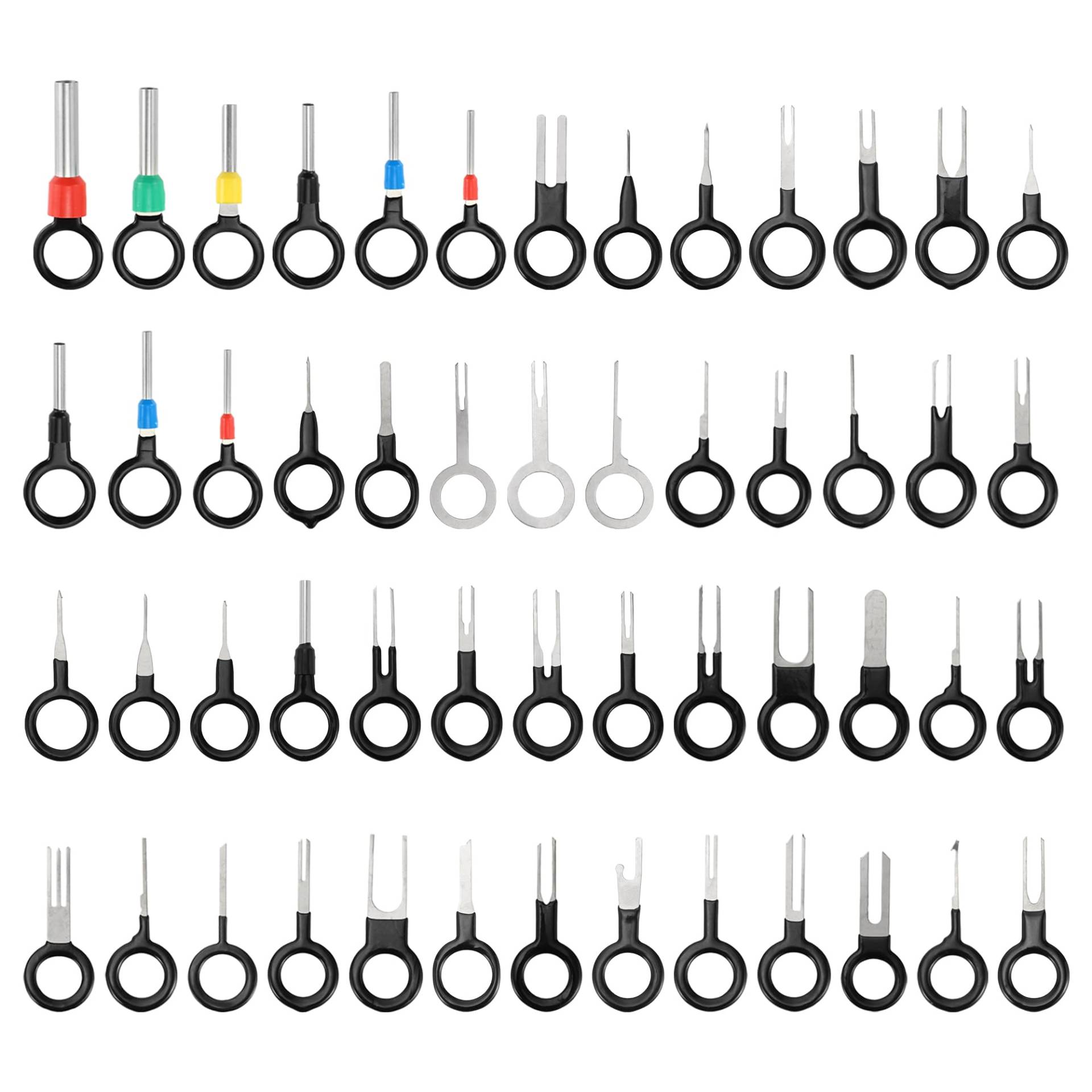 A ABSOPRO Terminal Entfernungs Werkzeug Sortiment Kit Draht Stecker Terminal Pin Extractor Kit Schwarz 52 Stück von A ABSOPRO