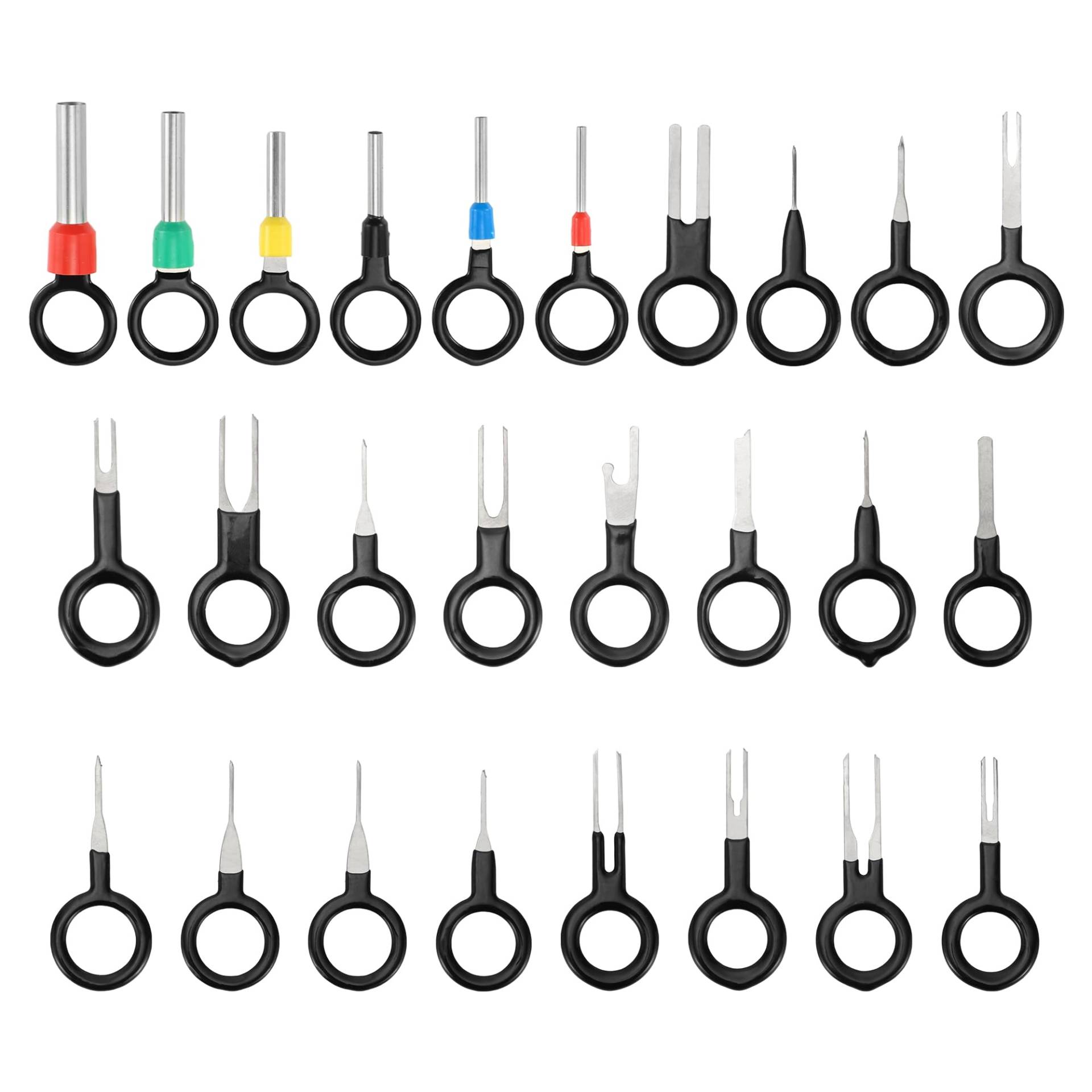 A ABSOPRO Terminal Entfernungs Werkzeug Sortiment Kit Draht Steckverbinder Terminal Pin Extractor Kit Schwarz 26 Stück von A ABSOPRO