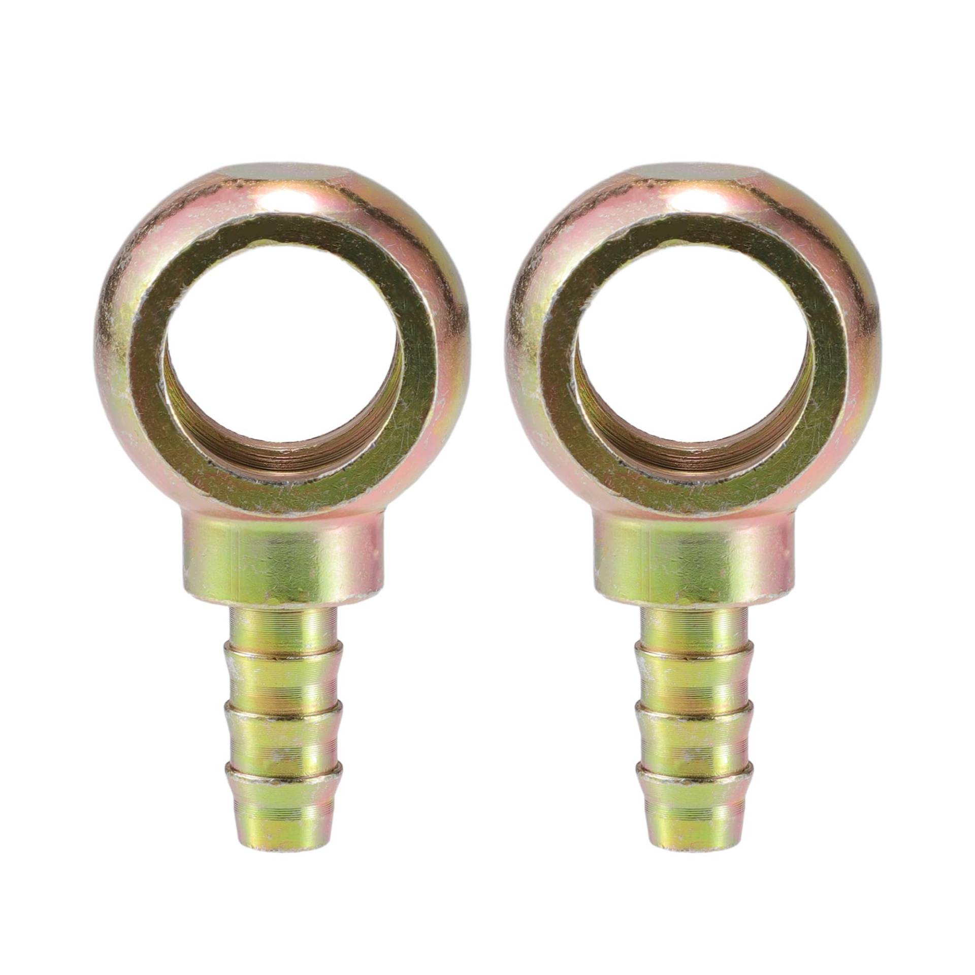 A ABSOPRO Universaler Banjo-Bolzen 18 mm ID 10 mm OD Banjo-Bolzen Schlauchstutzen Adapter Ersatz für Motorrad Auto Metall Bronze Farbe (Set aus 2 Stück) von A ABSOPRO