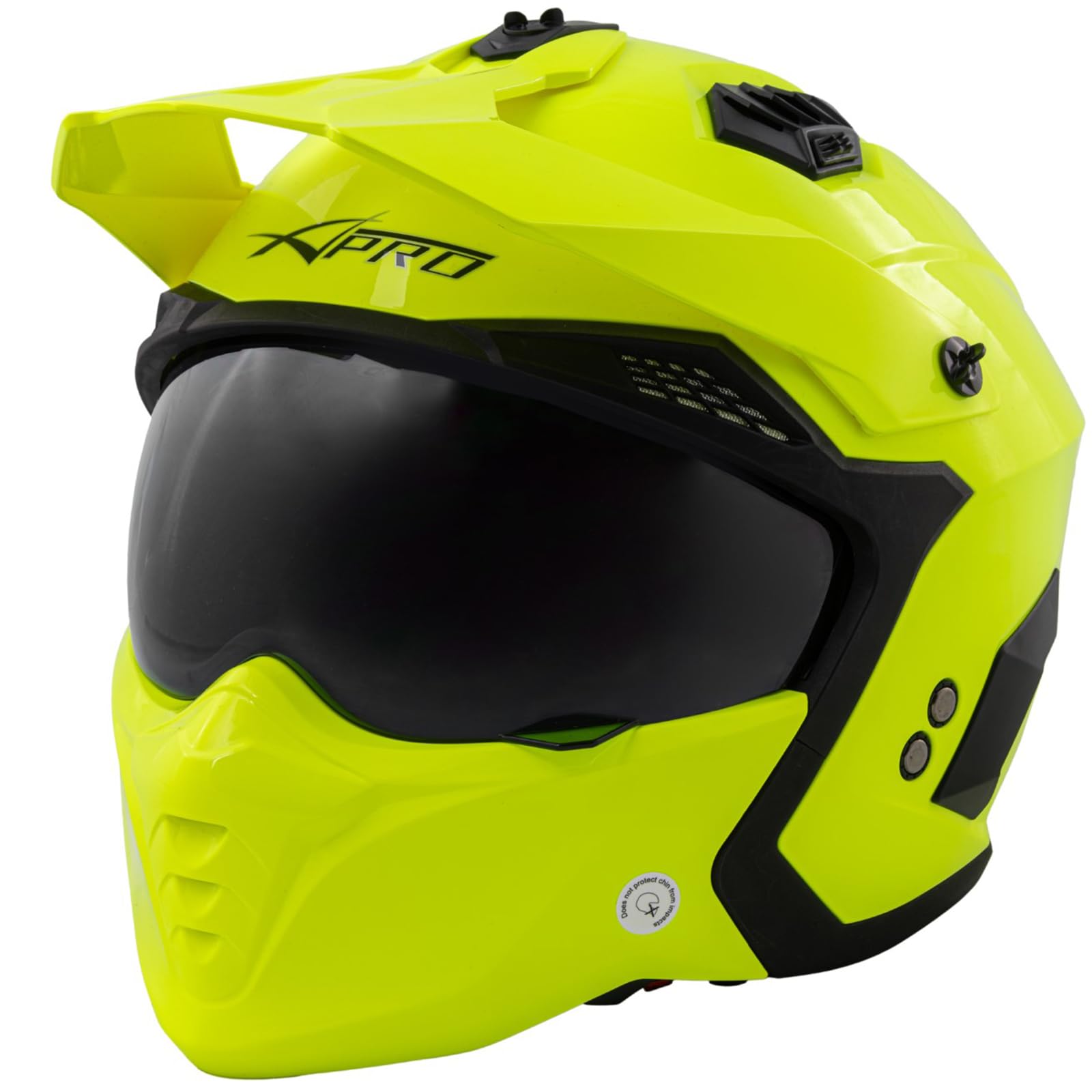 A-PRO SRL Motorrad Jet Helm Cafe Racer ECE 22-06 Sonnenblende Scooter Fluo L, 8056358239519 von A-PRO SRL