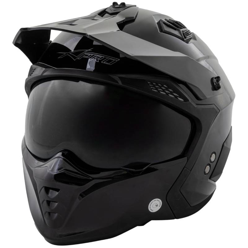 A-PRO SRL Motorradhelm Jet Helmet Cafe Racer ECE 22-06 Sonnenblende Scooter Schwarz XXL, 8056358239441 von A-Pro