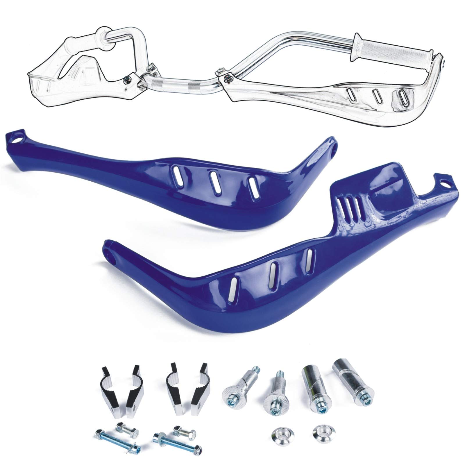 Handschutz Motorrad Handguard Offroadfahrzeuge Universelles Handprotektoren Blau von A-Pro