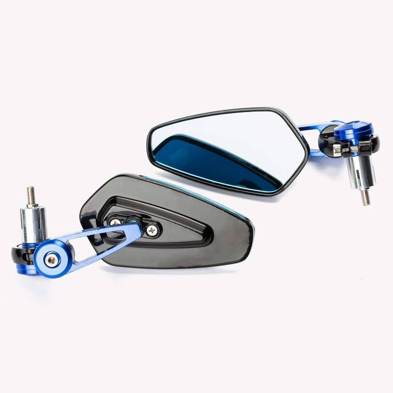 Lenker Spiegel 22mm Lenkerspiegel Motorrad Universal Rückspiegel Blau von A-Pro