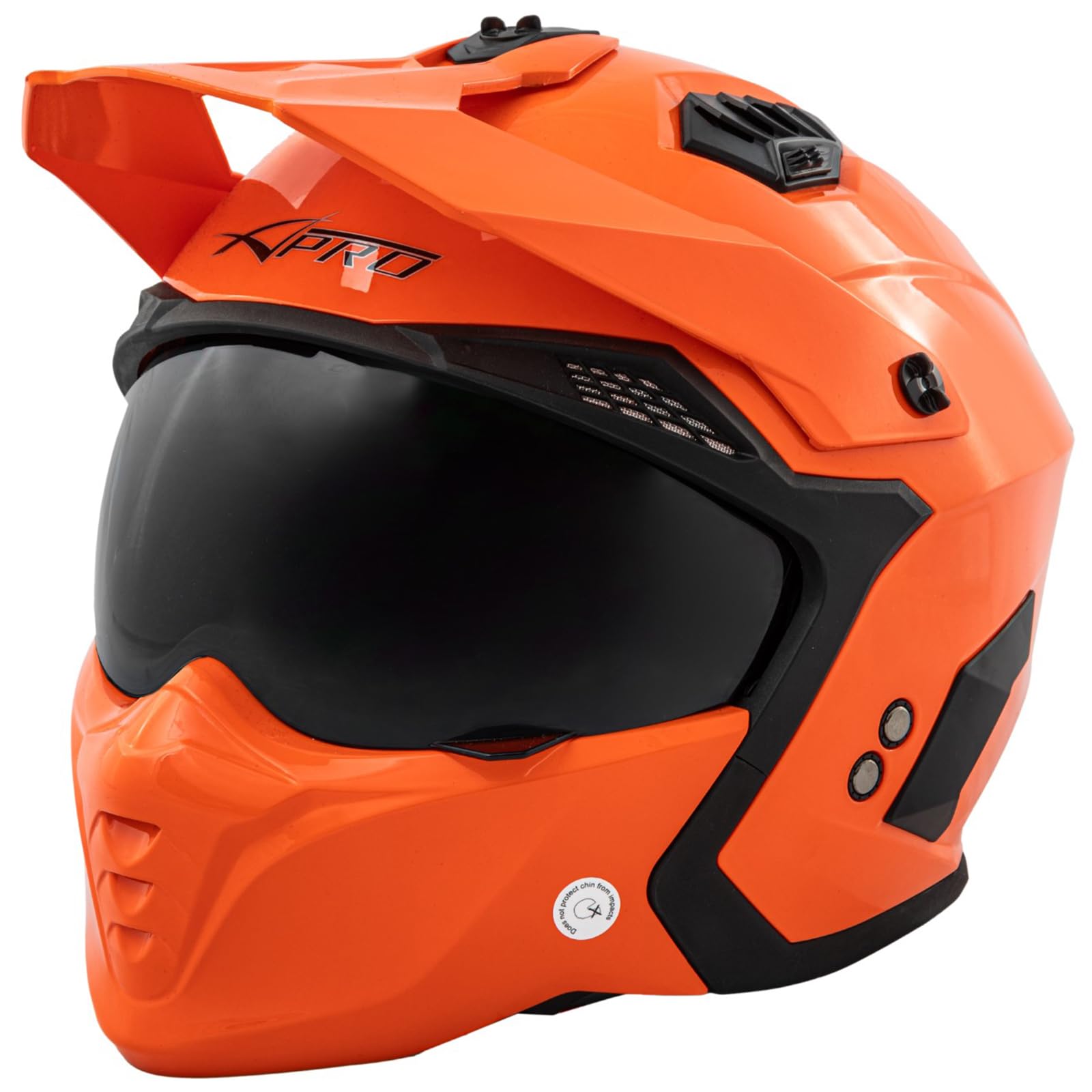 Motorradhelm Jet Helmet Cafe Racer ECE 22-06 Sonnenblende Scooter Orange XL von A-Pro