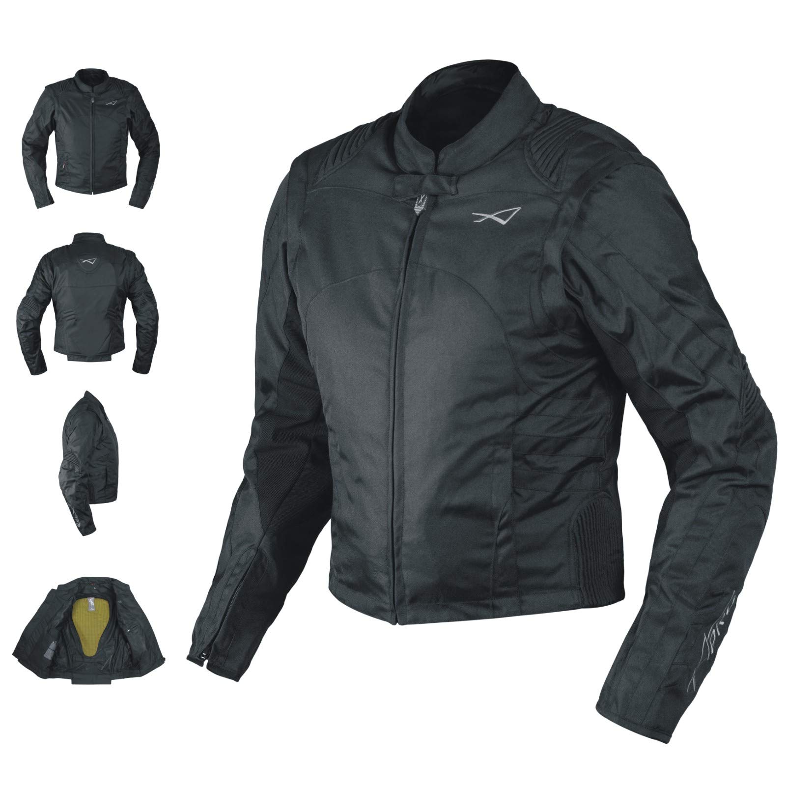 A-PRO SRL Textil Sommerjacke CE Protektoren Motorrad Winddicht Stretch SCHWARZ XL von A-PRO SRL