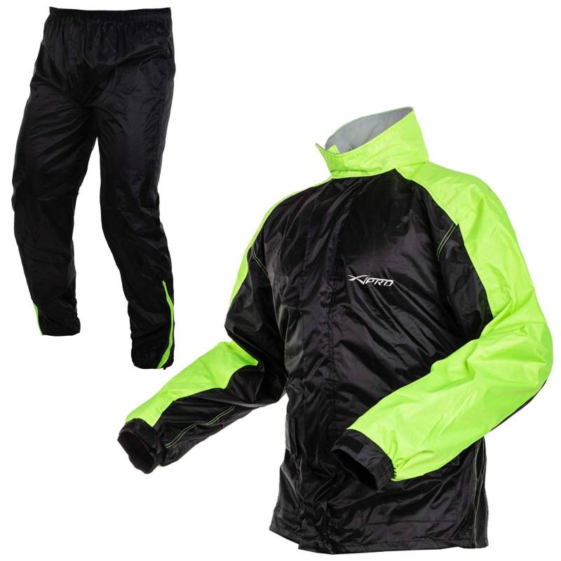 wasserdichte Hose Regensich Jacke Scooter Hoher Sichtbarkeit Motorrad Fluo XXL von A-PRO SRL