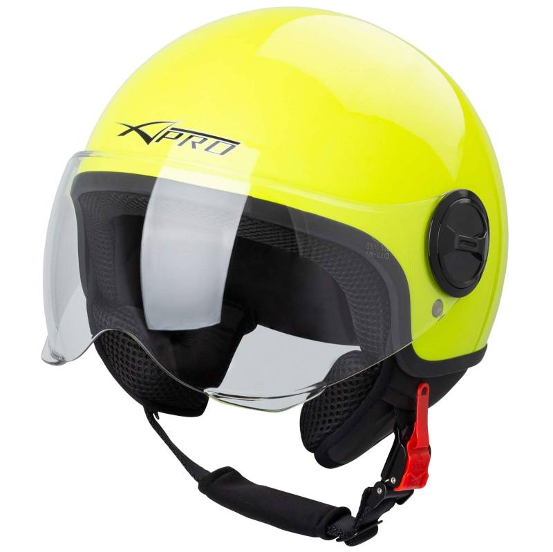 A-PRO SRL Motorradhelm Motorrad Roller Jet Helm Demi Avio Viser Homologiert SonicMoto Fluo L von A-PRO SRL