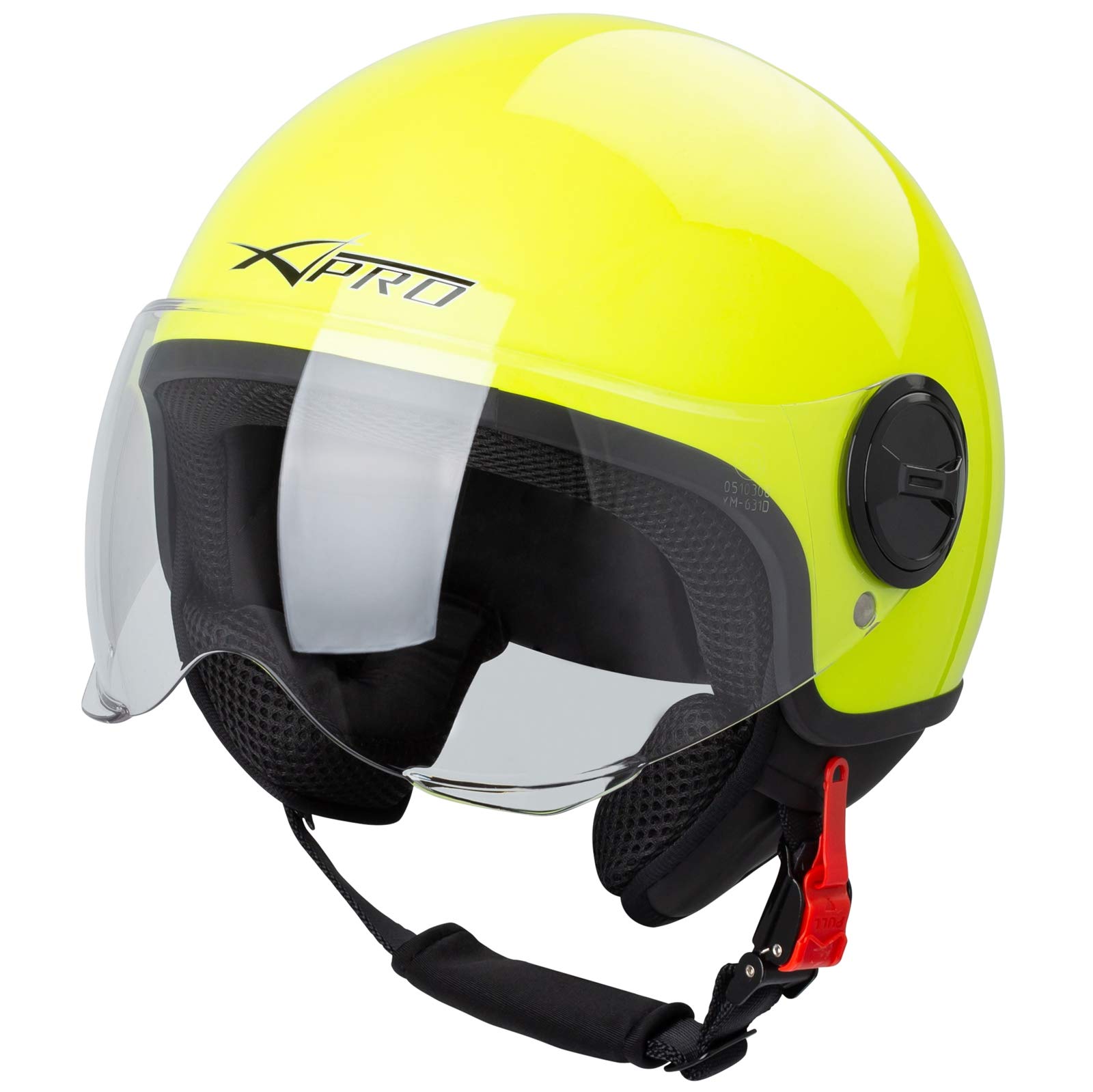 A-PRO SRL Motorradhelm Motorrad Roller Jet Helm Demi Avio Viser Homologiert SonicMoto Fluo M von A-PRO SRL