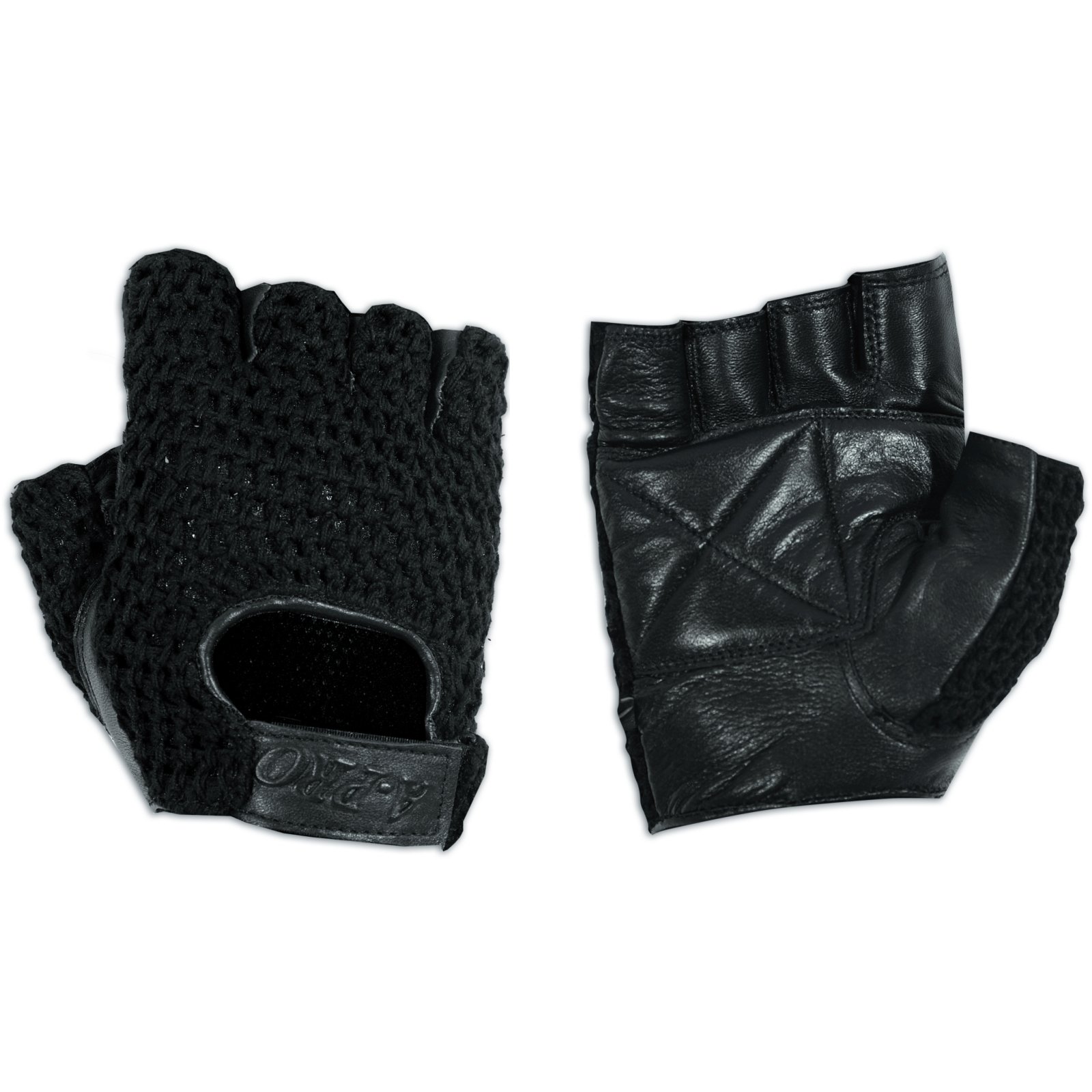 A-Pro Fingerlose Handschuhe Biker Weiches Leder Rindsleder Motorrad Punk Schwarz M von A-Pro