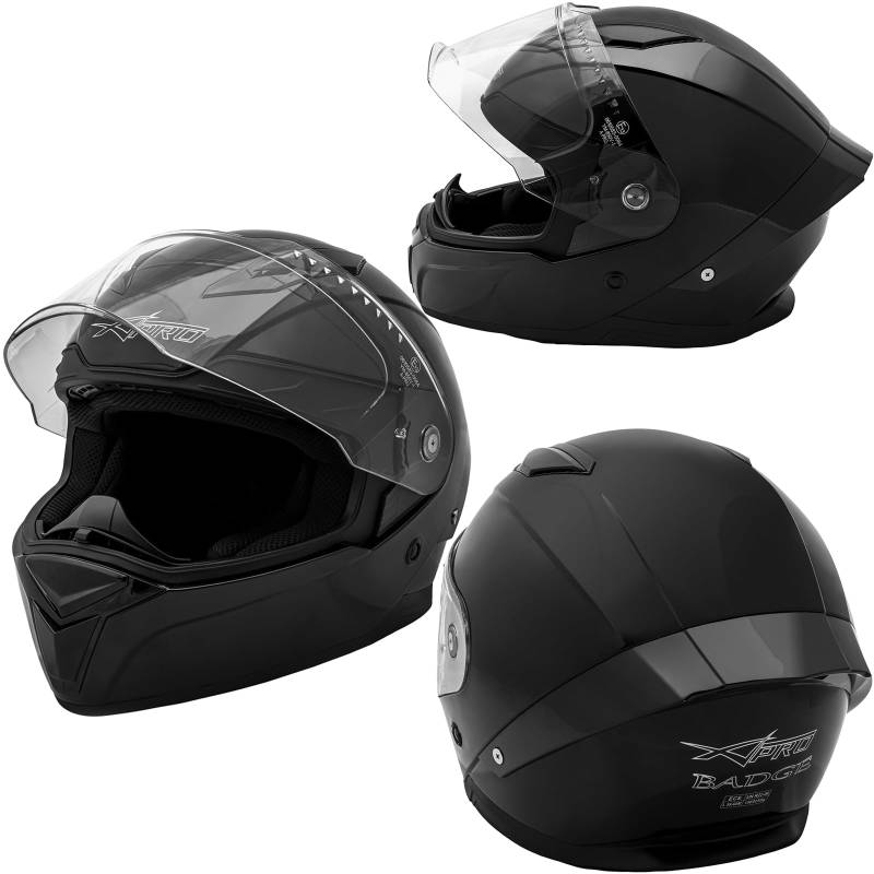 A-Pro Integralhelm Motorradhelm Rollerhelm Anti-Kratz-Visier Helm Schwarz XS von A-Pro