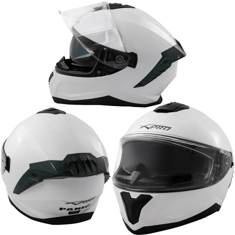 A-Pro Integralhelm Motorradhelm Rollerhelm Innensonnenblende Helm Weiss M von A-Pro