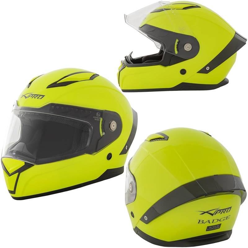 A-Pro Integralhelm Motorradhelm Rollerhelm Sonnenblende Gelb S von A-Pro