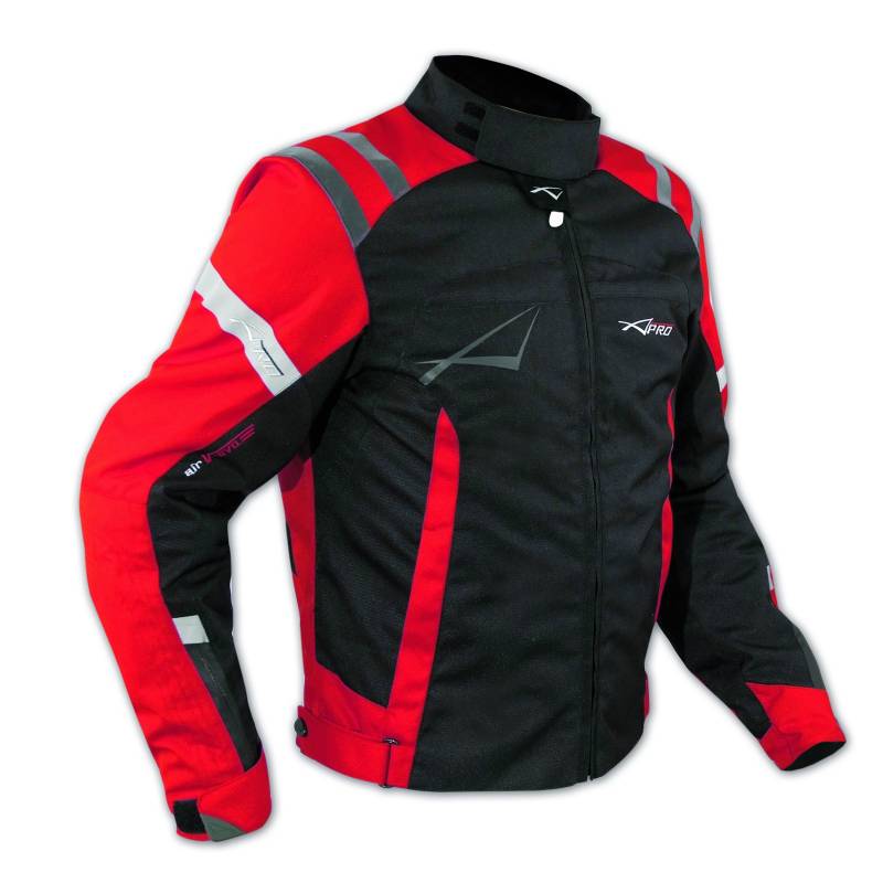 Jacke CE Ruestung Qualität Motorrad Thermal Innenbeschichtung Sport Rot M von A-Pro