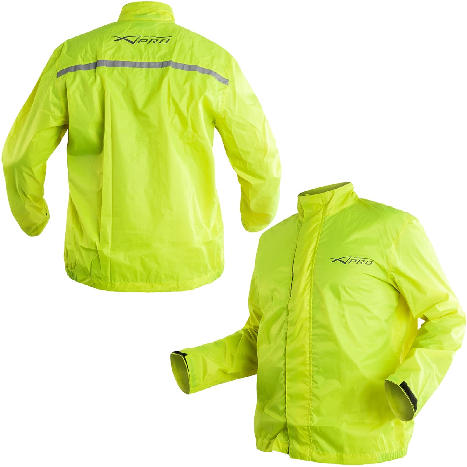 A-Pro Jacke Motorrad Winddicht Jacke Gefüttert Wasserdichte Regen Roller Innen Fluo L von A-Pro