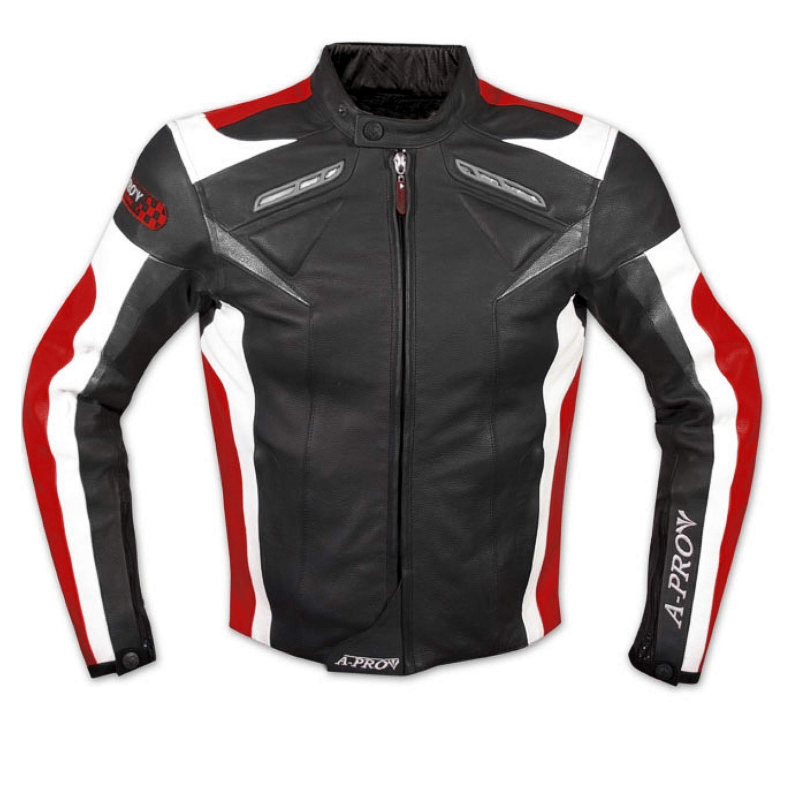 A-Pro Leder Jacke Motorrad Race Sport Rindsleder CE Protektoren Thermofutter Rot M von A-Pro