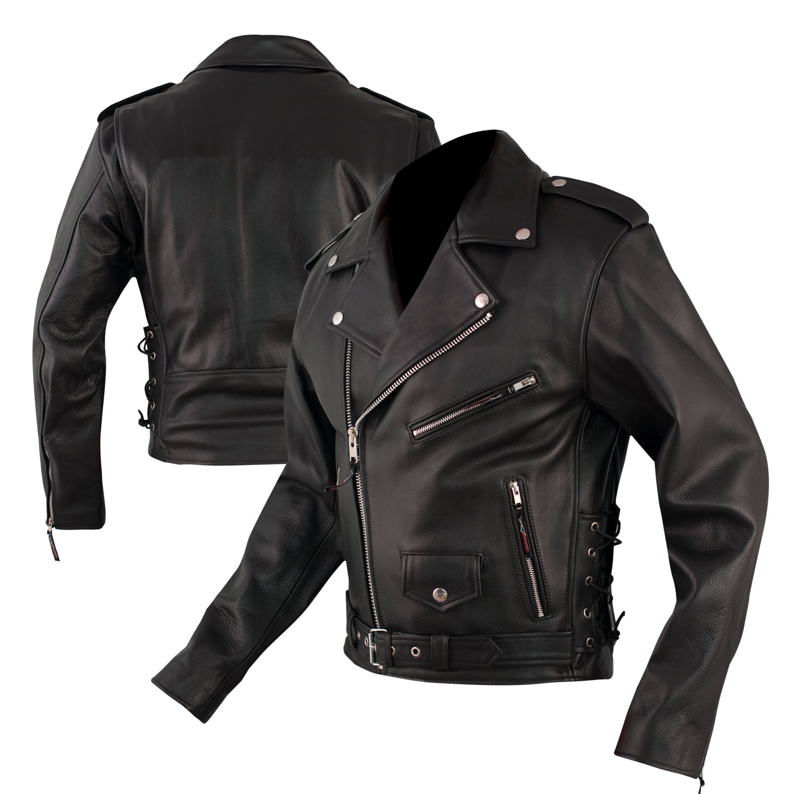 Marlon Brando Leder Jacke Motorrad Klassic Rockabilly Schwarz 3XL von A-Pro