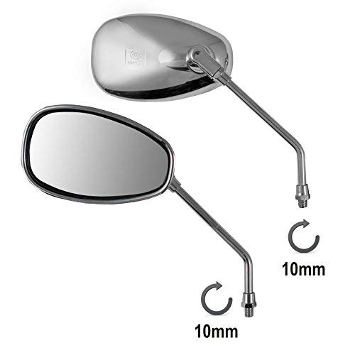 A-Pro Mirrors Rearview Scooter Motorcycle Moped Motorbike Chrome M10 von A-Pro