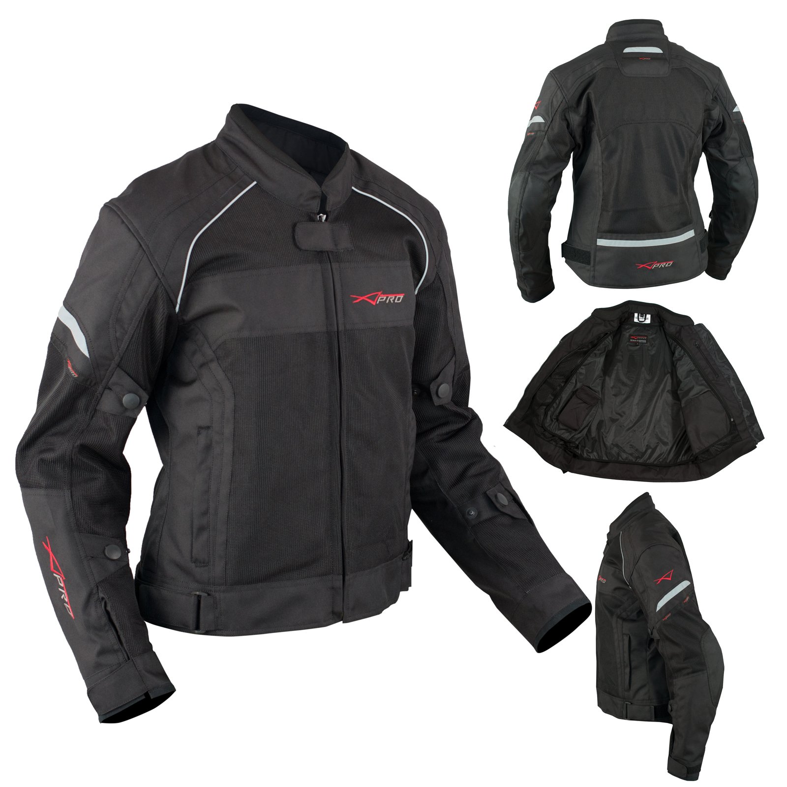 A-Pro Motorrad Textil Damenjacke Wasserdichte Atmungsaktivem Mesh Schwarz L von A-Pro