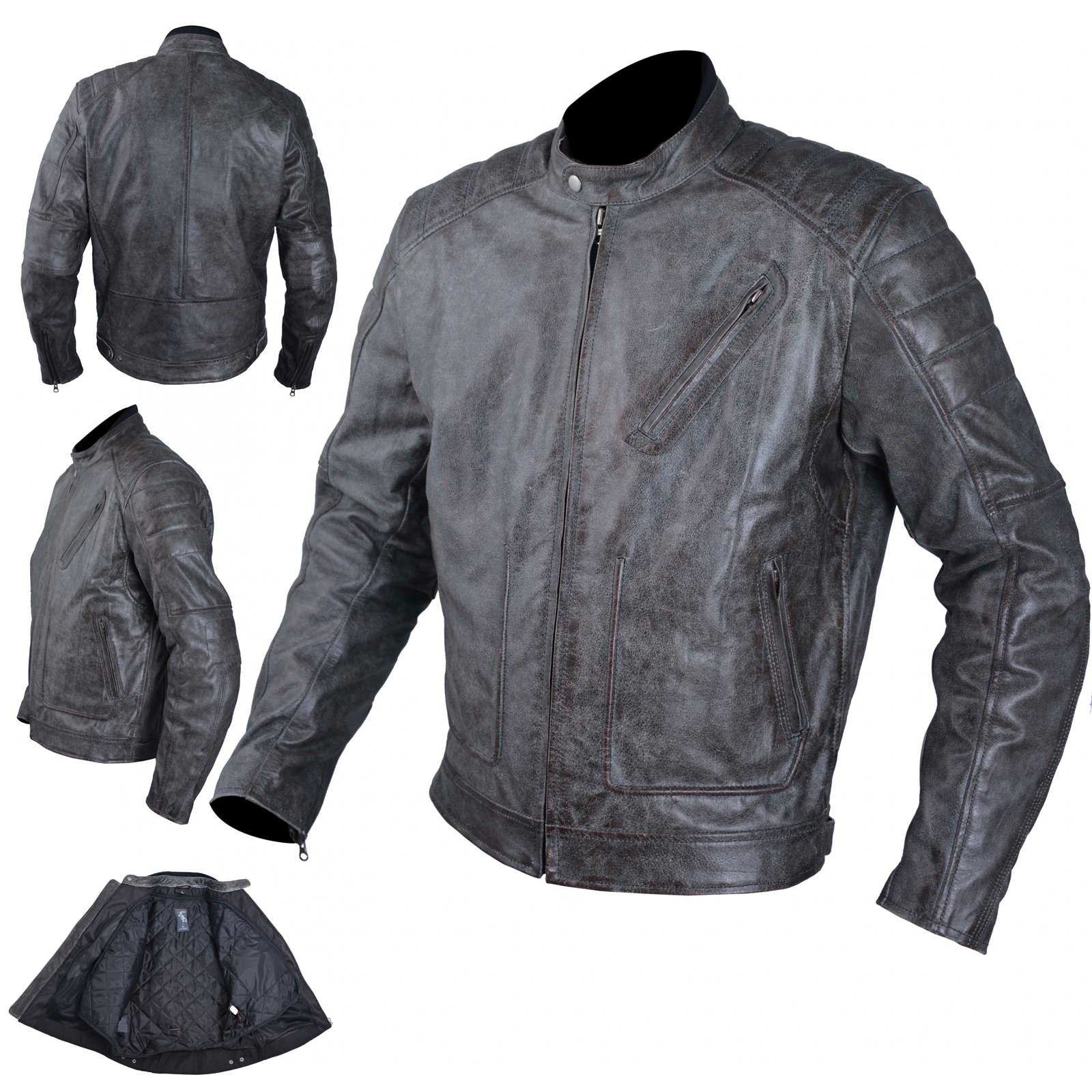 A-Pro Motorradjacke Chopper Vintage Lederjacke CE Protektoren M von A-Pro