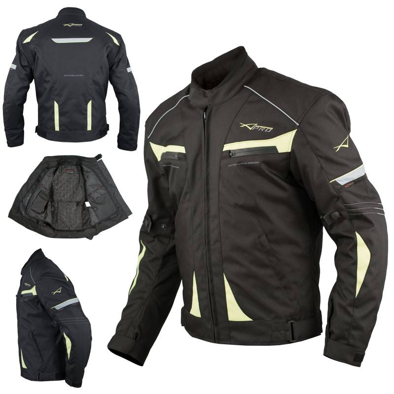 Motorradjacke Sport Textil Termofutter wasserdichte Entlüftet Roller Fluo L von A-Pro