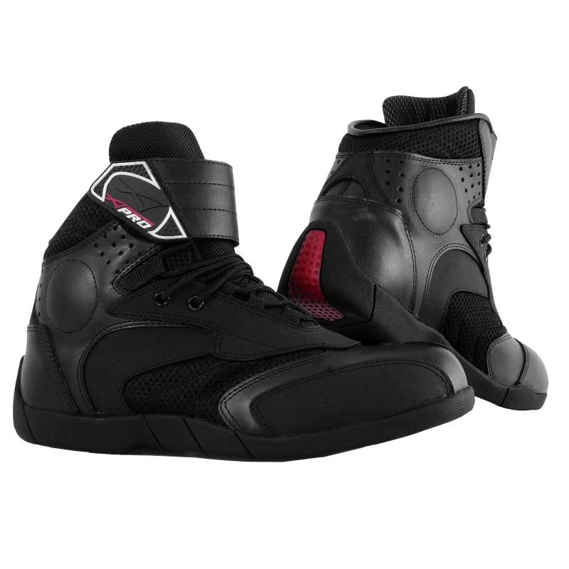 Motorradschuhe Stiefel Wasserdicht Sport Touring Motorradstiefel Schwarz 40 von A-Pro