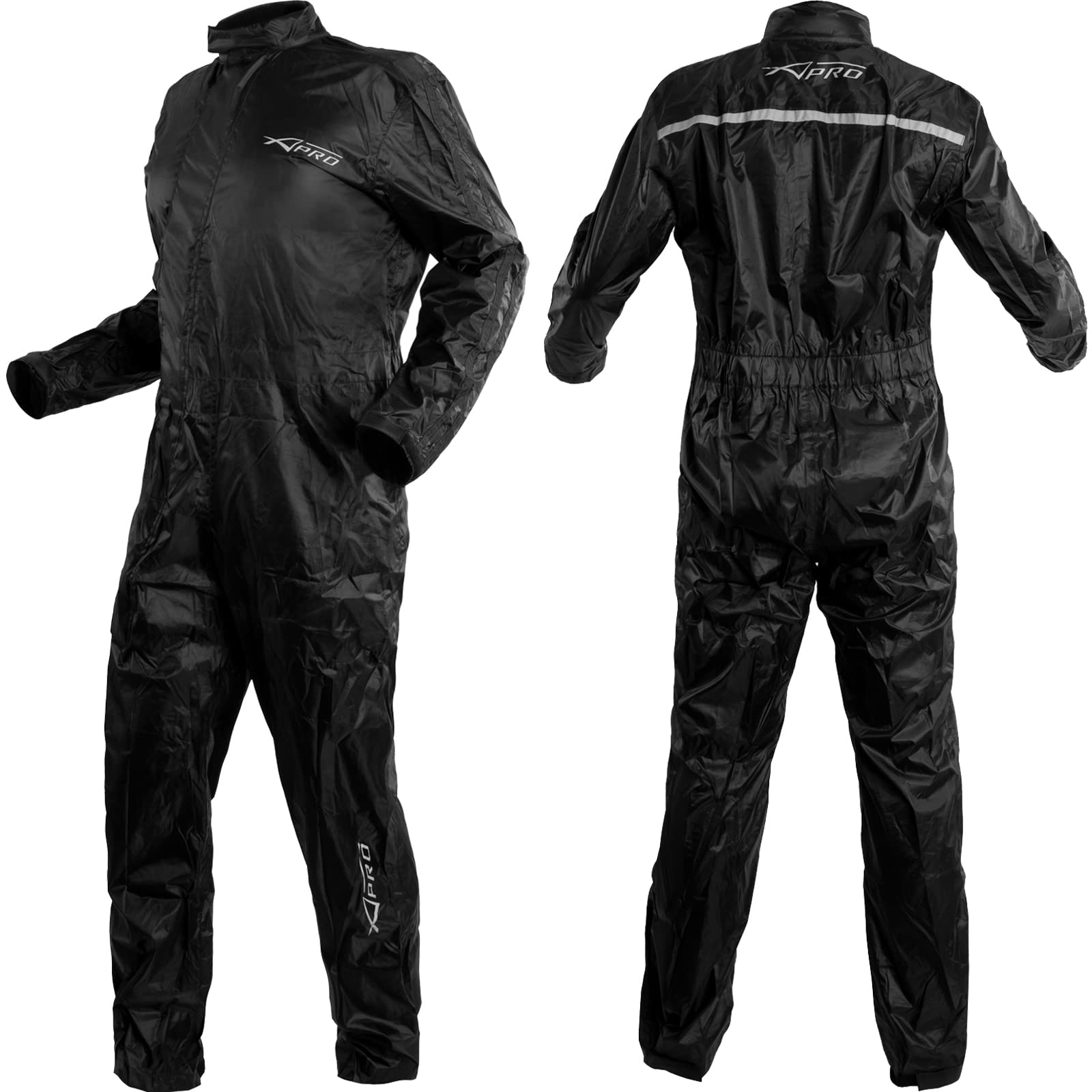 Regenjacke Regenkombi Regenanzug Wasserdicht Motorrad Regenhose Schwarz XS von A-Pro