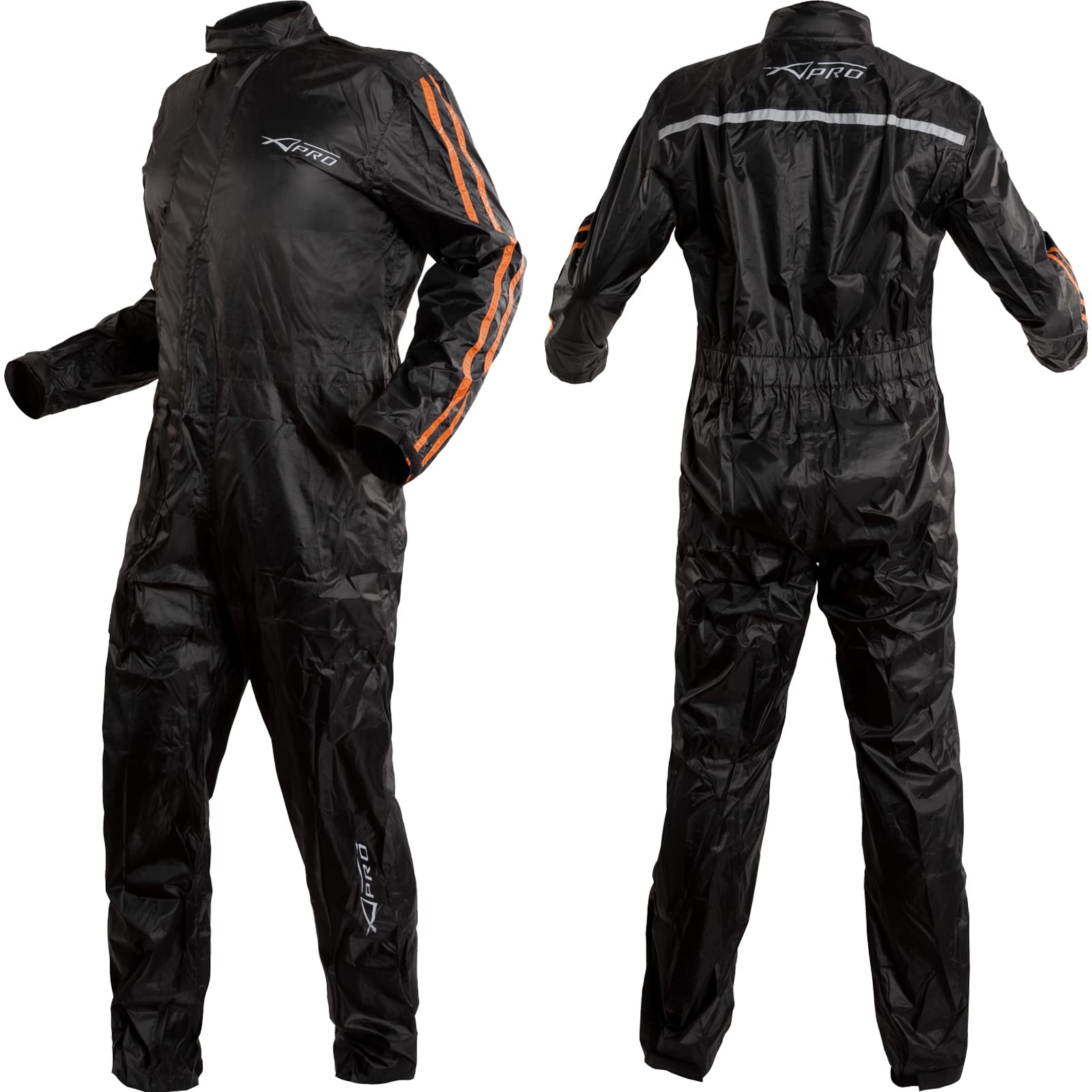 A-Pro Regenkombi Regenjacke Wasserdicht Regenanzug Regenhose Motorrad Orange XL von A-Pro