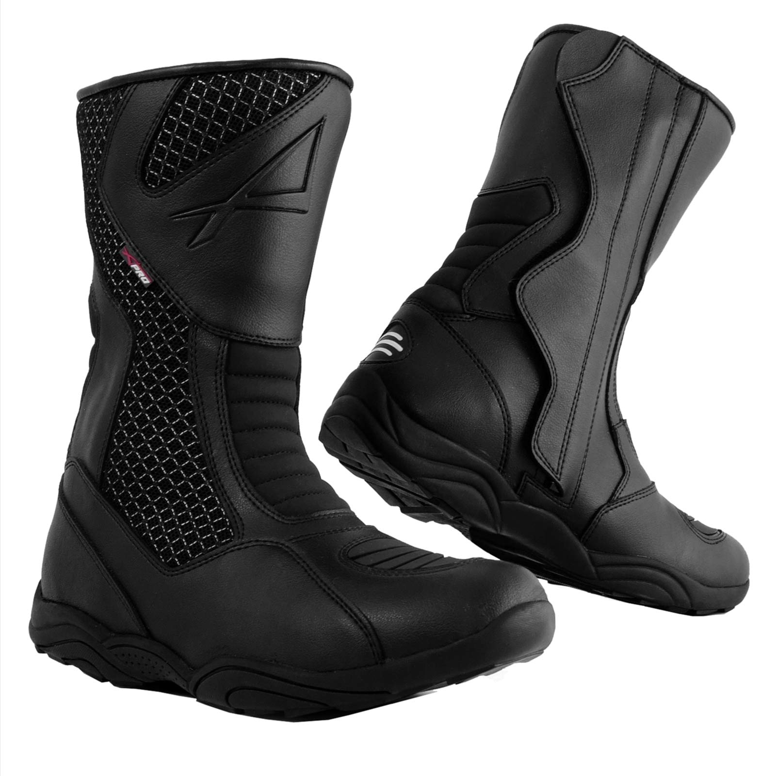 Stiefel Motorrad Wasserdicht Touring Sport Strassenmotorrad Schwarz 43 von A-Pro