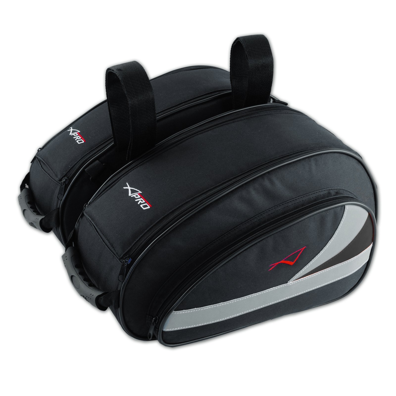 A-Pro Textil Satteltasche Motorrad Touring Tasche 18lt Wasserdicht Ledertasche Schwarz von A-Pro