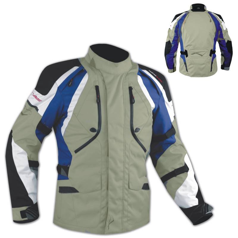 A-Pro Textiljacke Motorrad Touring CE Protektoren Thermofutter Wasserdicht Blau L von A-Pro