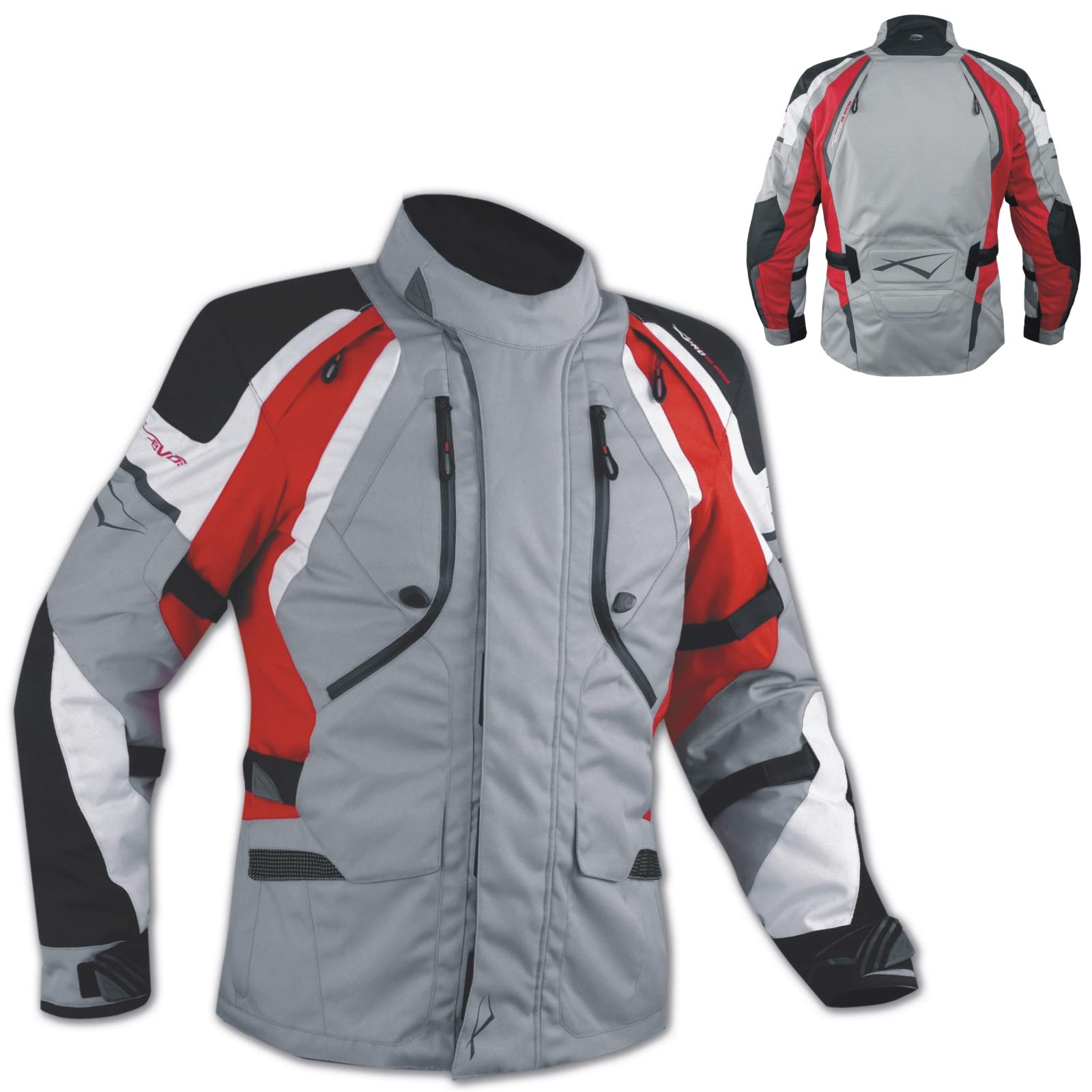 A-Pro Textiljacke Motorrad Touring CE Protektoren Thermofutter Wasserdicht Rot 3XL von A-Pro