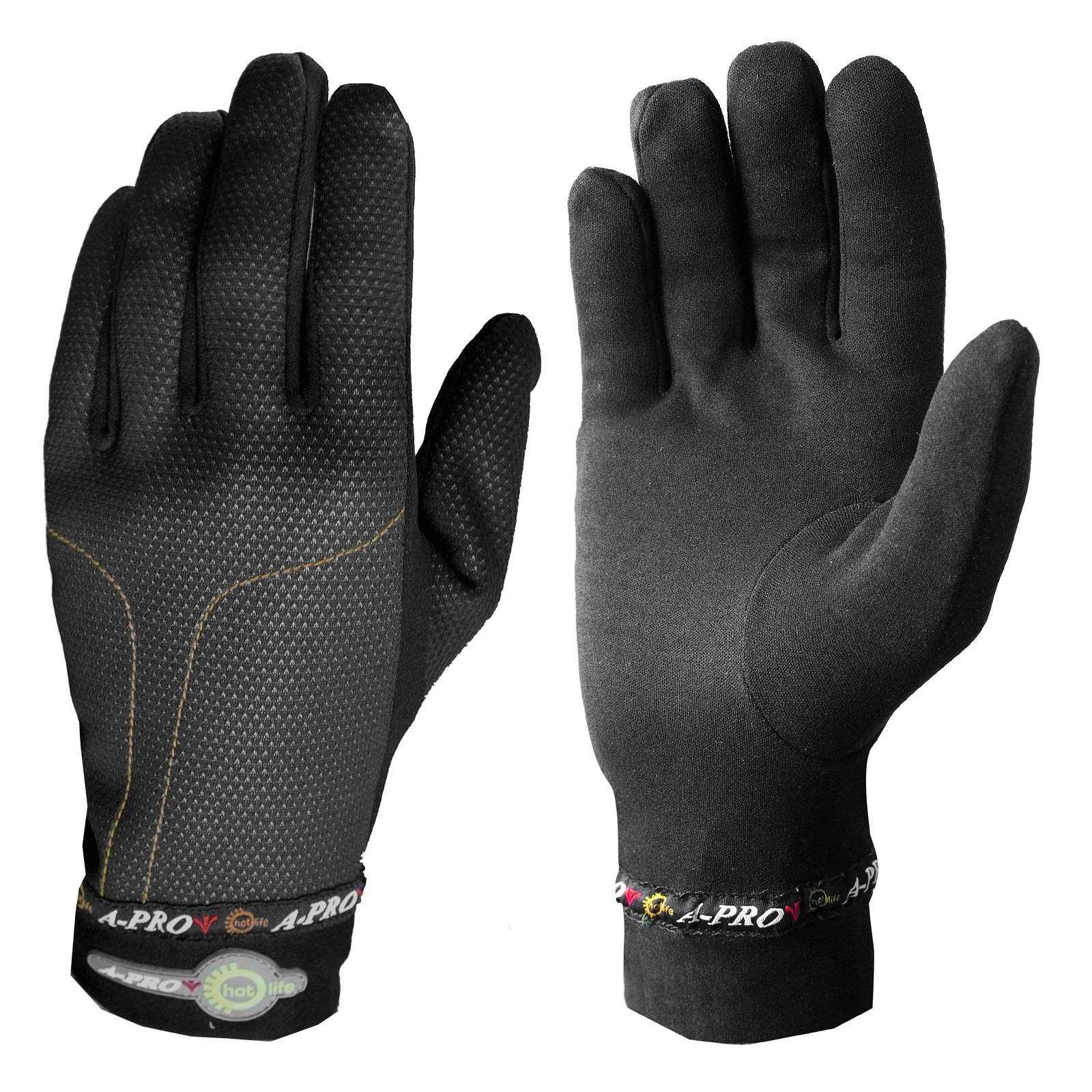 A-Pro Thermohandschuhe Winter Unterziehhandschuhe Motorrad Roller Touring Schwarz L von A-Pro