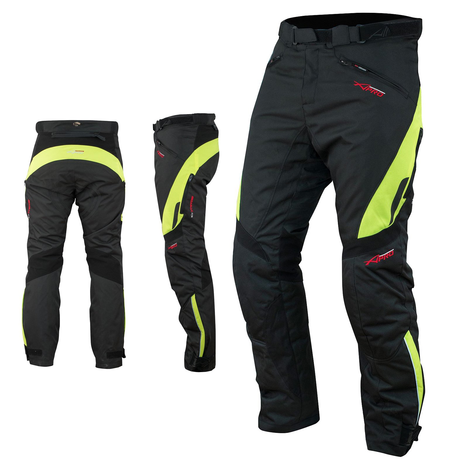 A-Pro Wasserdichte Motorrad Textil Damen Hose Thermofutter Atmungsaktiv Fluo 28 von A-Pro