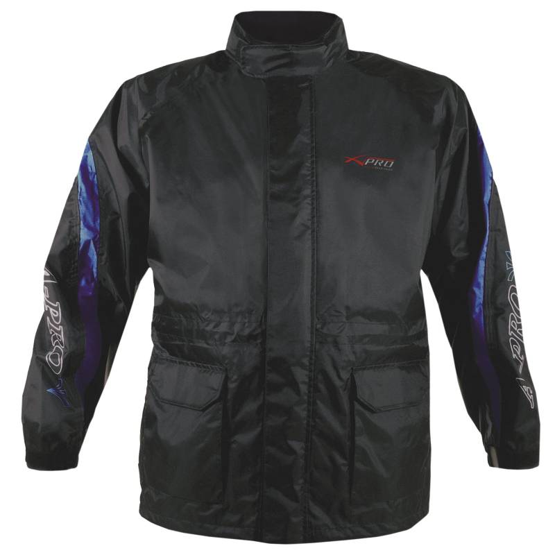 A-Pro Wasserdichte Regen Jacke Motorrad Roller Innen Gefüttert Haube Blau 3XL von A-Pro