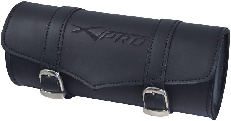 A-pro Borsa Barilotto Rigido Porta Attrezzi Forcella Moto Custom Chopper Nero von A-Pro