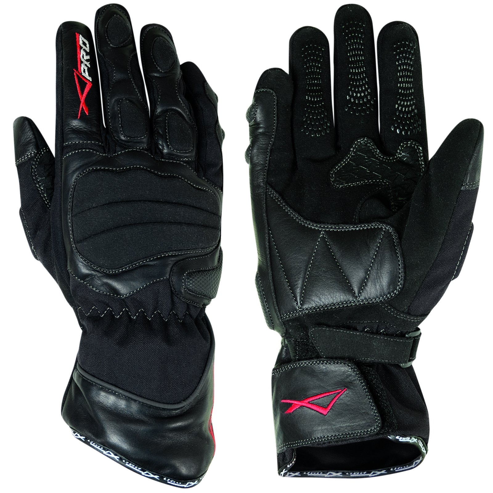 A-Pro Textil Leder Handschuhe Wasserdicht Dicke Wattierung Motorrad Roller Schwarz L von A-Pro