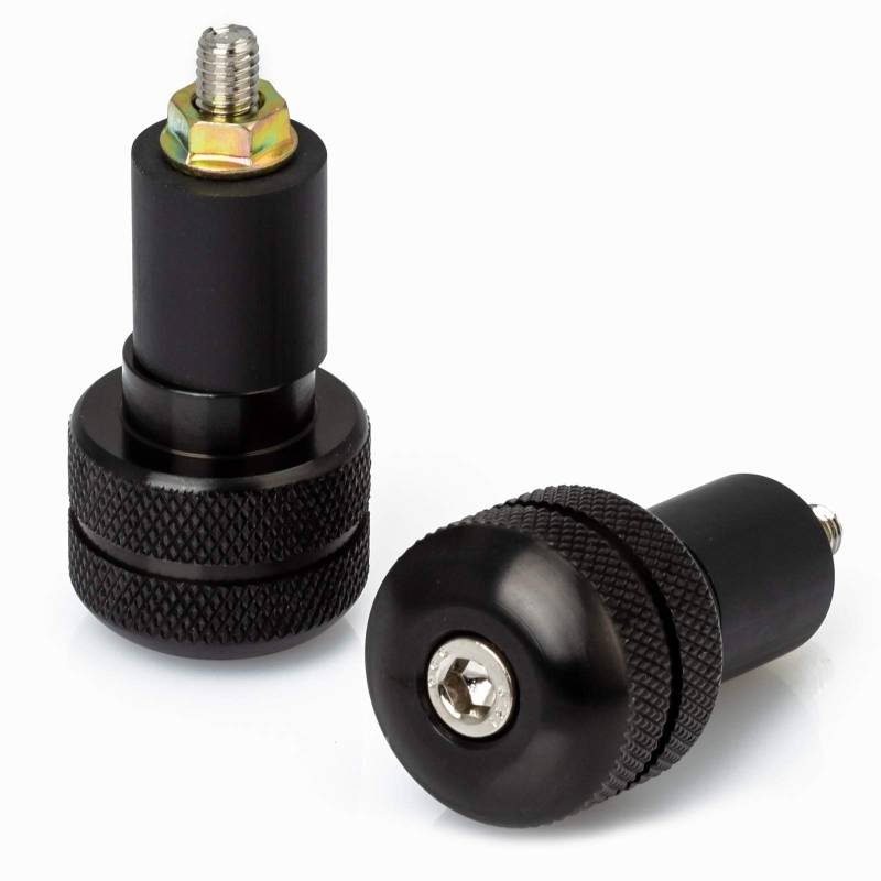 Bar Ends Lenkergewichte Runde Universal Motorrad Roller Quad 17mm Schwarz von A-Pro