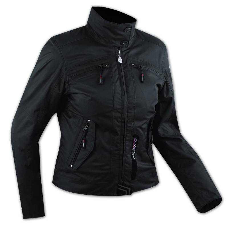 Damen Textil Wasserdicht CE Ruestung Thermofutter Jacke Motorrad Schwarz XL von A-Pro