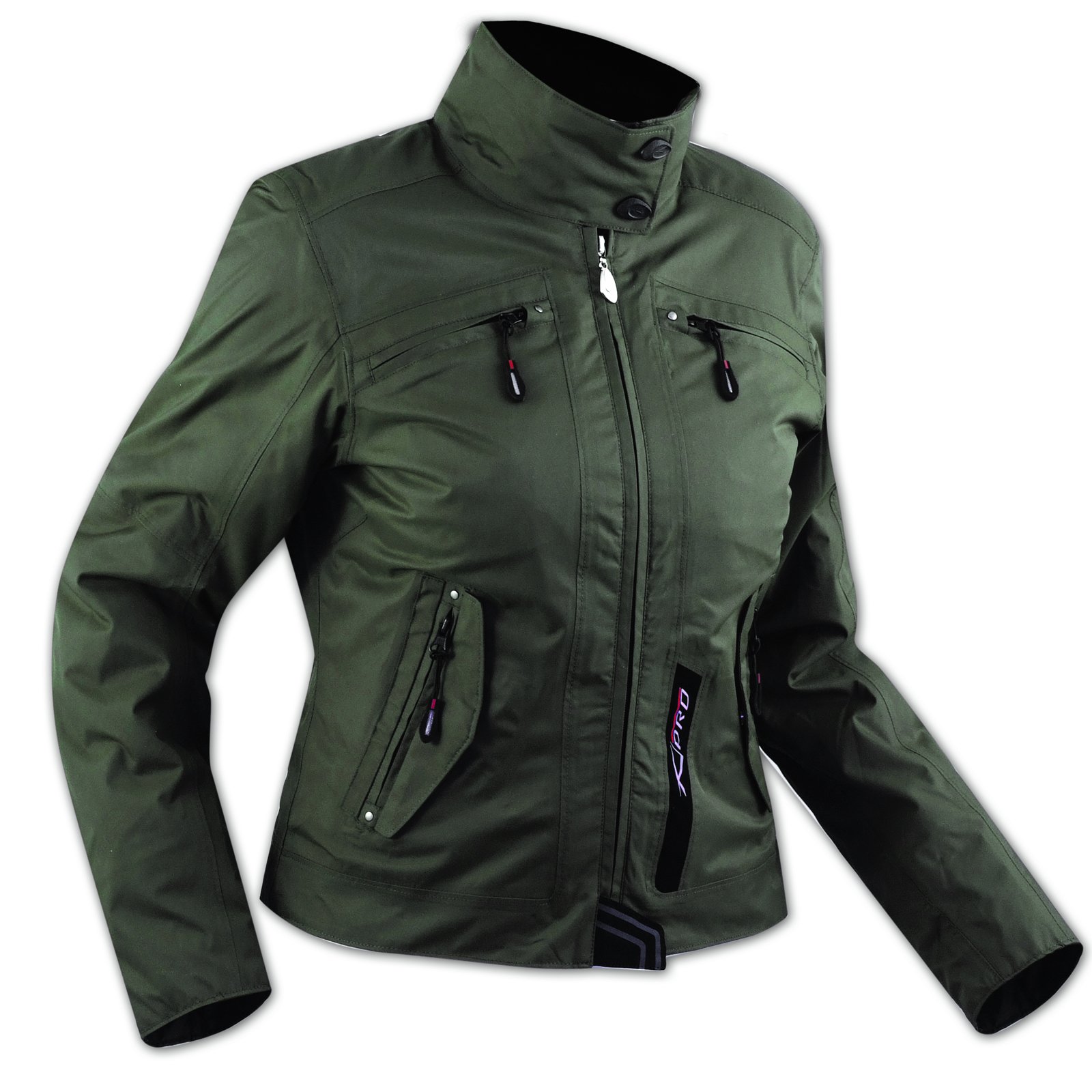 DamenTextil Wasserdicht CE Ruestung Thermofutter Jacke Motorrad Roller Gruen L von A-Pro