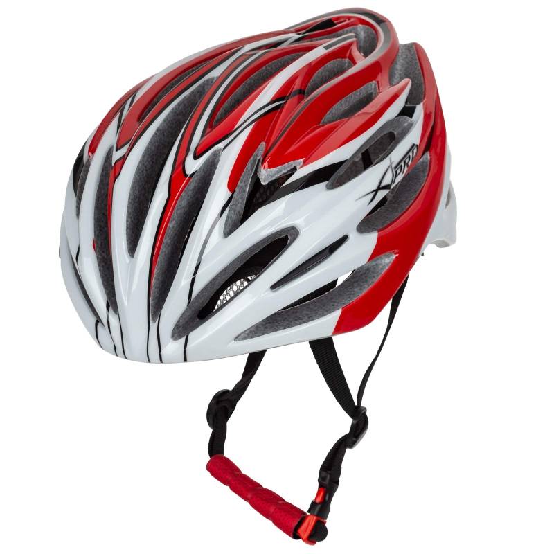 Fahrradhelm MTB Racing Weiß Rot Helm Radstraße Mountainbike Einstellbar von A-Pro