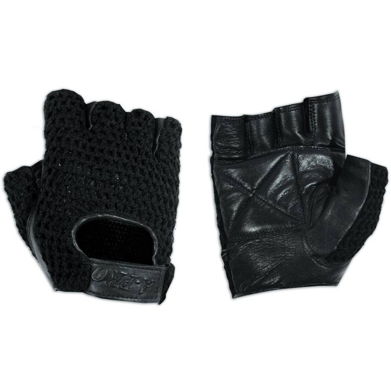 A-Pro Fingerlose Handschuhe Biker Weiches Leder Rindsleder Motorrad Punk Schwarz XXL von A-Pro