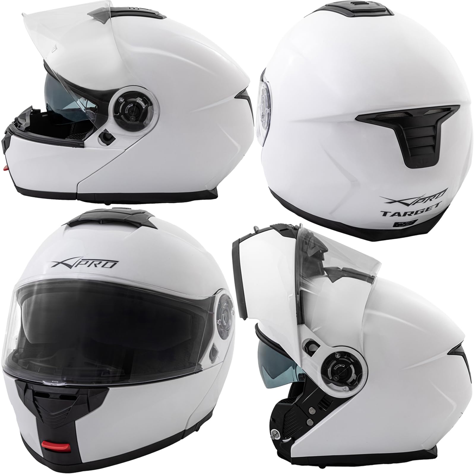 Helm Innensonnenblende Klapphelm Motorradhelm Modular Weiss S von A-Pro