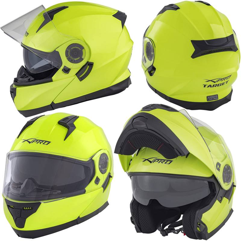 Helm Klapphelm Innensonnenblende Modular Motorradhelm Fluo XS von A-Pro