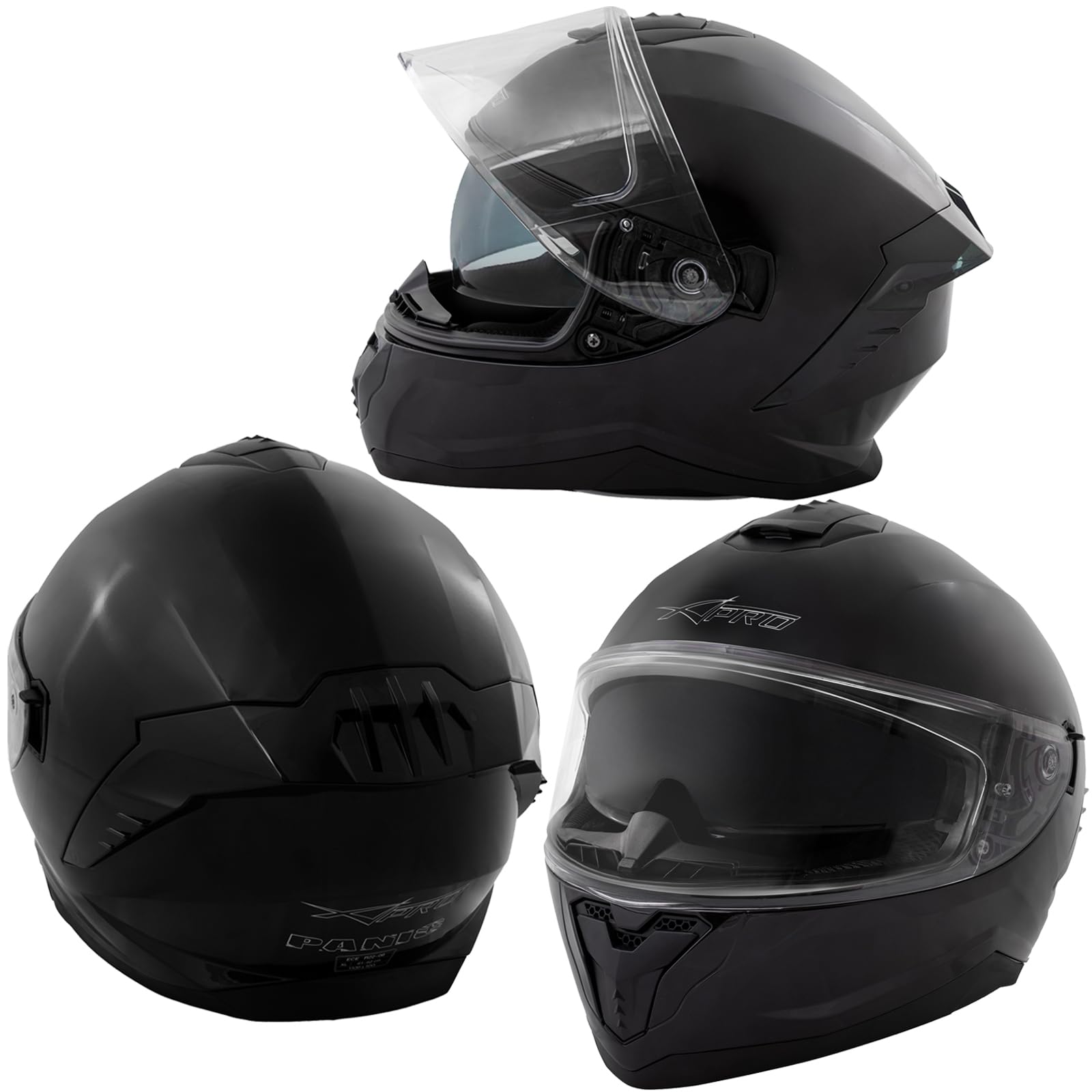 Integralhelm Motorradhelm Rollerhelm Innensonnenblende Helm Schwarz M von A-Pro