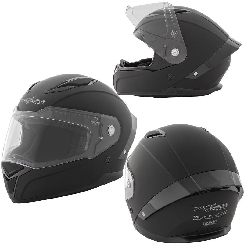 A-Pro Integralhelm Motorradhelm Rollerhelm Anti-Kratz-Visier Helm Mattschwarz M von A-Pro