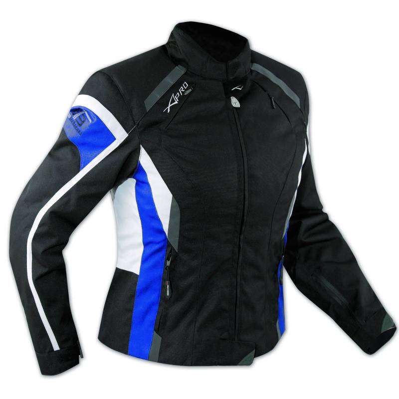 Jacke Textil Damen Motorrad Racing All Season CE Protektoren A-Pro Blau M von A-Pro