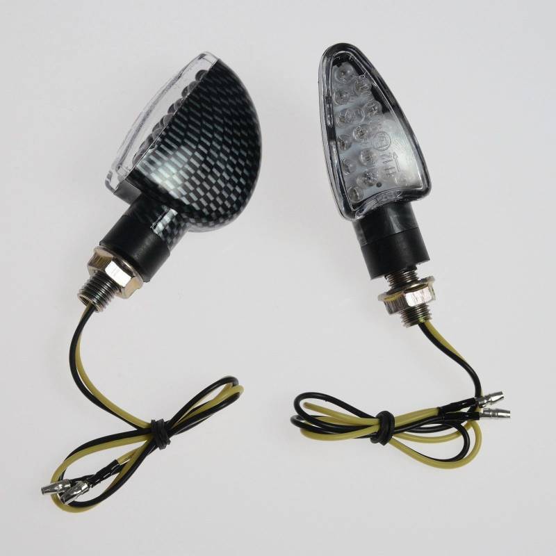 Motorrad Zubehoere Blinker LED Universal Paar Scooter 2 x 6,5 cm Carbon von A-Pro