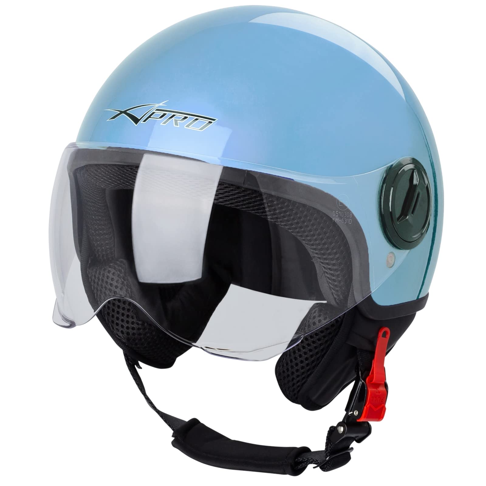 Motorradhelm Motorrad Roller Jet Helm Demi Avio Viser Homologiert SonicMoto Blau M von A-PRO SRL